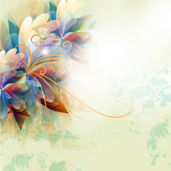 Wall Mural - Abstract floral background