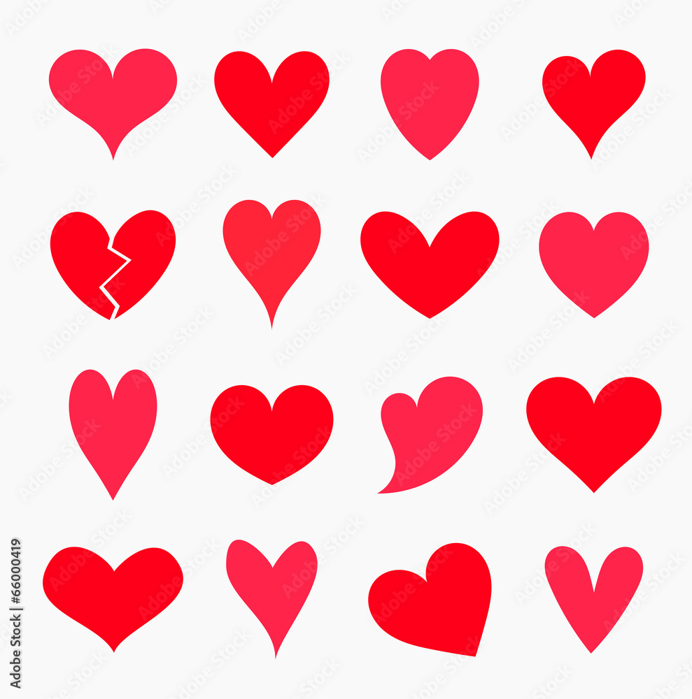 Set of hearts - obrazy, fototapety, plakaty 