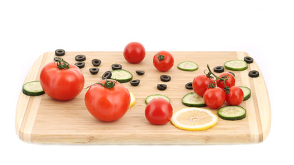 Wall Mural - Vegetable composition on cutting board.