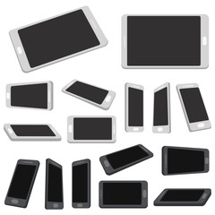 Wall Mural - Multiple view Mobile Devices. Set of mobile with blank screen