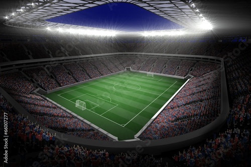 Board z aluminiowym obramowaniem Duży stadion piłkarski ze światłami