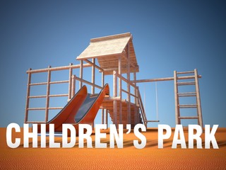 3d Children's park playground area