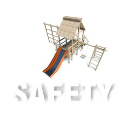 3d Children playground area, safety