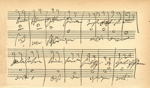 Beethovens Autograph (IX Symphony-Freude, Schöner Götterfunken)
