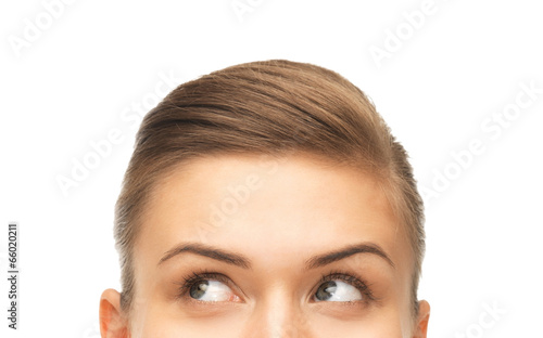 Cuadros en Lienzo close up of beautiful female eyes looking up