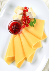 Sticker - Cheese and red currant sauce