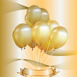 © silaphop - Party balloons gold. Gold background