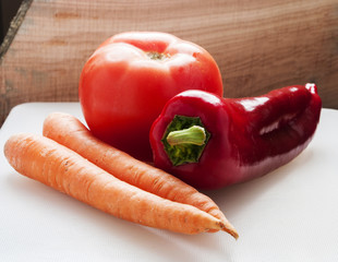 Wall Mural - Vegetable on white background close up