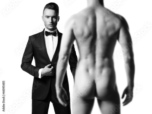 Plakat na zamówienie Man in suit in front of nude man