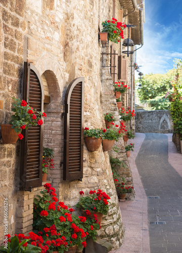 Plakat na zamówienie Vicolo con fiori