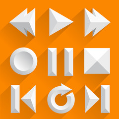 Wall Mural - flat vector player buttons