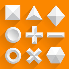 Wall Mural - polygonal shapes vector white
