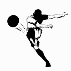 Wall Mural - Illustrations footballer kicking a ball