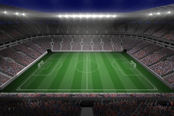 Poster - Large football stadium with lights