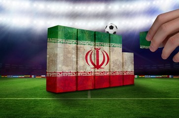 Poster - Composite image of hand building wall