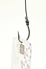 Wall Mural - phishing - fish hook with a credit card