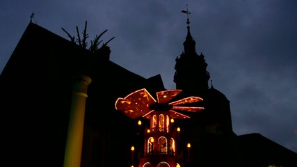 Canvas Print - Leipzig Weihnachtsmarkt Pyramide vid 04