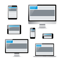 Aufkleber - Isolated electronic devices with responsive web design grid