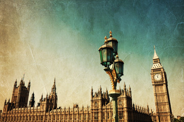 Fototapete - Bild von London, im nostalgischen Stil bearbeitet