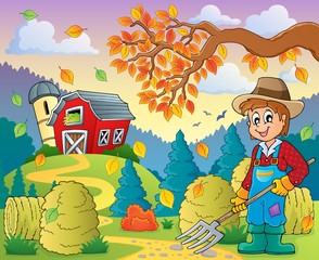 Wall Mural - Autumn farm theme 8