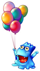 Canvas Print - A monster with balloons