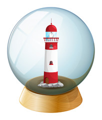 Wall Mural - A crystal ball with a tower inside