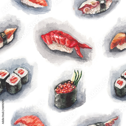 Fotoboard na płycie Akwarela sushi wzór