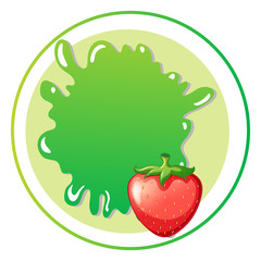 Sticker - A round template with a strawberry