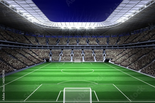 Board z aluminiowym obramowaniem Duży stadion piłkarski ze światłami