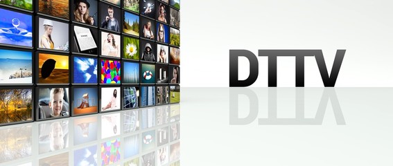 Wall Mural - DTTV technology video wall LCD TV panels