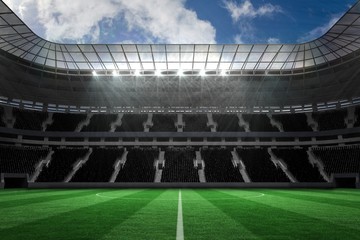 Poster - Large football stadium with empty stands