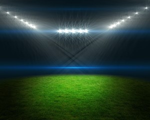 Poster - Football pitch with bright lights