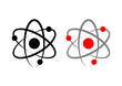 Atom icons on white background