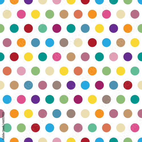 Naklejka samoprzylepna Kolorowy wzór powtarzalny / nieprzerwany wzór polka dot