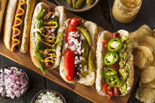 Naklejka nad blat kuchenny Gourmet Grilled All Beef Hots Dogs