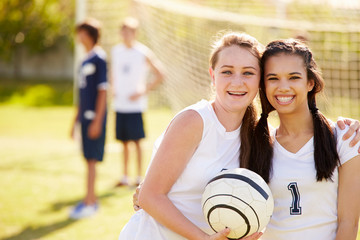 Wall Mural - members of female high school soccer team