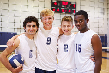 Wall Mural - members of male high school volleyball team