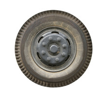 Truck Wheel (with Clipping Path) Isolated On White Background