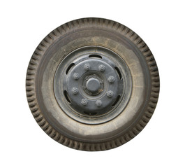 Wall Mural - truck wheel (with clipping path) isolated on white background