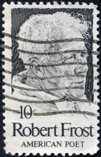 Stamp Printed In USA Shows Robert Frost