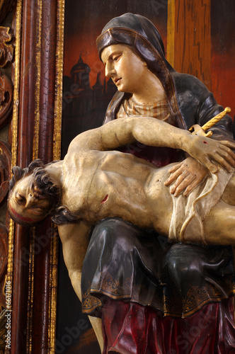 Cuadros en Lienzo piety wooden baroque sculpture 2
