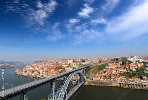 Fotoboard na płycie Panoramę historycznego miasta porto, portugalia