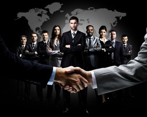 handshake isolated on business background