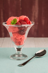 Red fruits ice cream