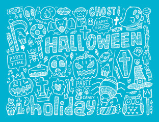 Naklejka na meble doodle halloween holiday background