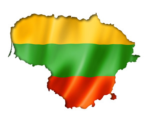 Wall Mural - Lithuanian flag map