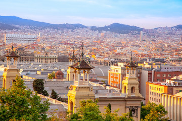 Wall Mural - beautiful sunset in Barcelona