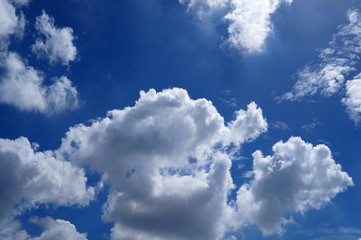 blue sky with cloud and sun