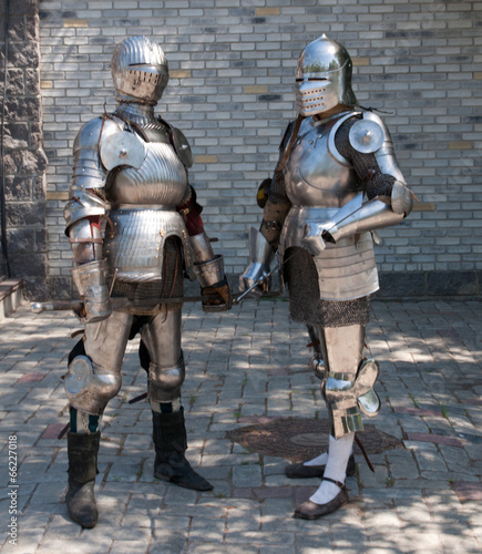Cuadros en Lienzo two knights in the ancient metal armor