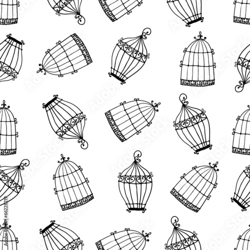 Fotografia Seamless pattern with birdcages